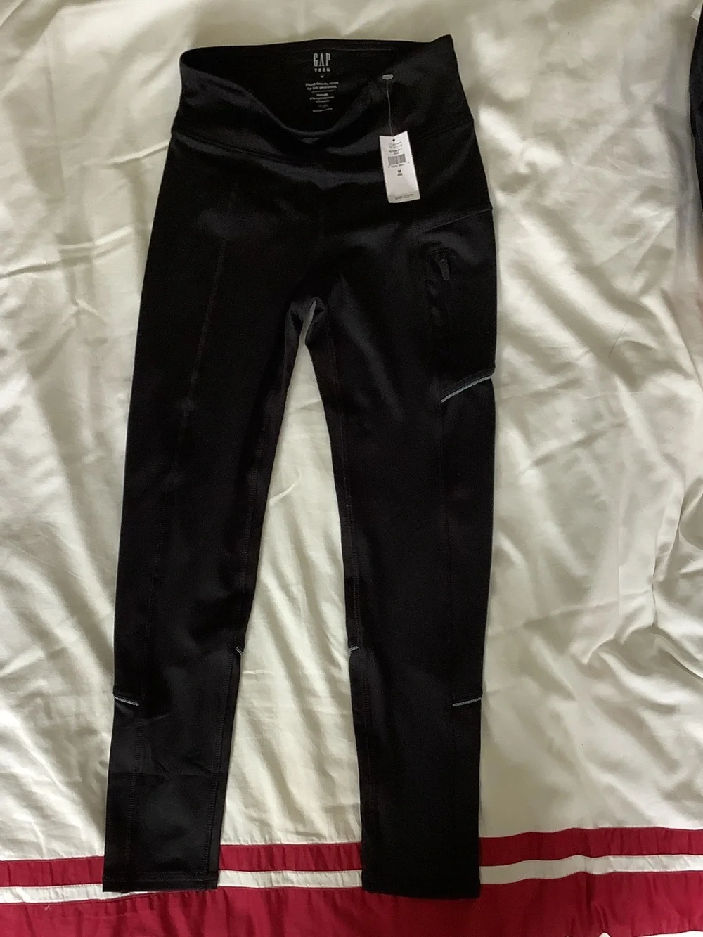 GAP Black Kids Performance Leggings with Zip Pocket